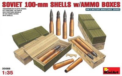 35088  наборы для диорам  SOVIET 100-mm SHELLS w/AMMO BOXES  (1:35) 4820041101568
