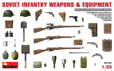35102  наборы для диорам  SOVIET INFANTRY WEAPONS & EQUIPMENT  (1:35) 4820041102930