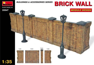 35547  наборы для диорам  BRICK WALL  (1:35) 4820041101971