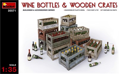 35571  наборы для диорам  WINE BOTTLES & WOODEN CRATES  (1:35) 4820183310668