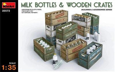 35573  наборы для диорам  MILK BOTTLES & WOODEN CRATES  (1:35) 4820183310682