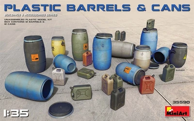 35590  наборы для диорам  Plastic Barrels & Cans  (1:35) 4820183312310