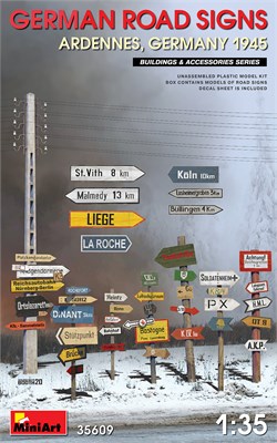 35609  наборы для диорам  GERMAN ROAD SIGNS (ARDENNES, GERMANY 1945)  (1:35) 4820183313225
