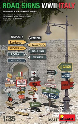 35611  наборы для диорам  ROAD SIGNS WWII ITALY  (1:35) 4820183313287