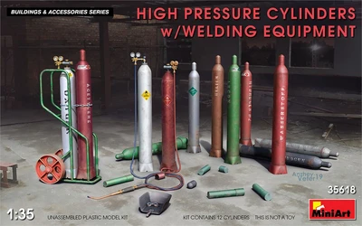 35618  наборы для диорам  HIGH PRESSURE CYLINDERS w/WELDING EQUIPMENT  (1:35) 4820183312907