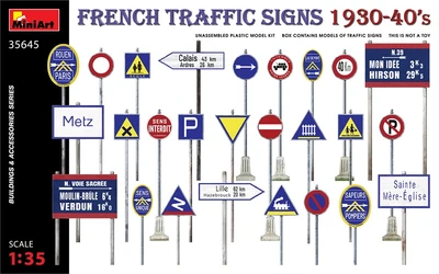 35645  наборы для диорам  FRENCH TRAFFIC SIGNS 1930-40’s  (1:35) 4820183314123