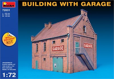 72031  наборы для диорам  BUILDING WITH GARAGE  (1:72) 2000002059790