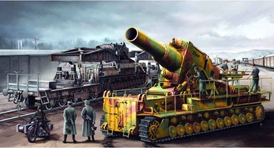 00209  техника и вооружение  Morser Karl-Gerat 040/041 on railway transport carrier  (1:35) 9580208002095