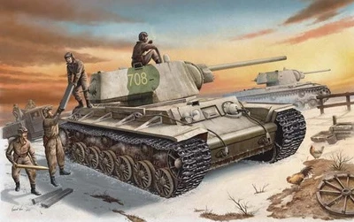 00359  техника и вооружение  КВ-1 модель 1942 г. c тяж. башней (1:35) 9580208003597