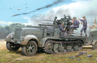 01523  техника и вооружение  ЗСУ  2cm Flakvierling 38 (Sd.Kfz.7/1 early)  (1:35) 9580208015231