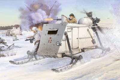02321  техника и вооружение  Soviet NKL-26 Armoured Aerosan  (1:35) 9580208023212