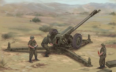 02329  техника и вооружение  Soviet D30 122 mm Howitzer Late version  (1:35) 9580208023298
