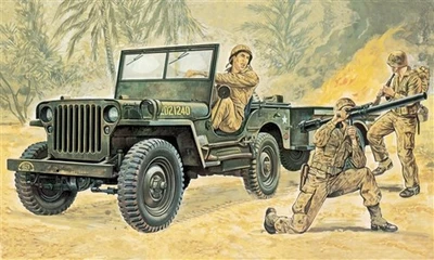 0314  техника и вооружение  Willys MB Jeep with Trailer (1:35) 8001283803144