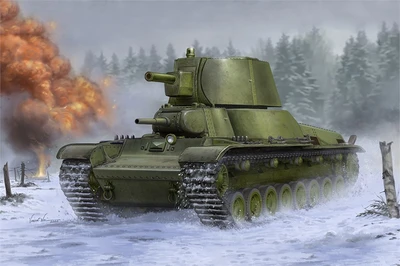 09591  техника и вооружение  Soviet T-100Z Heavy Tank  (1:35) 9580208095912
