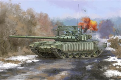 09610  техника и вооружение  Russian Танк-72B3 with 4S24 Soft Case ERA & Grating Armour  (1:35) 9580208096100