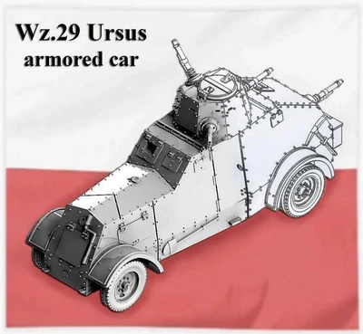 100070  техника и вооружение  Польский бронеавтомобиль Wz.29 Ursus  (1:100) 2000000187792