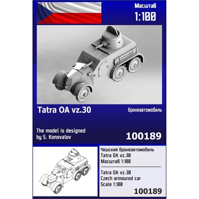 100189  техника и вооружение  Чешский бронеавтомобиль Tatra OA Vz.30  (1:100) 2000002119326