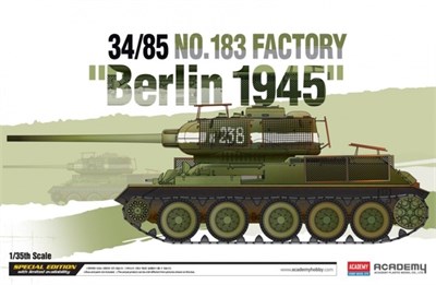 13295  техника и вооружение  Танк-34/85 No.183 Factory "Berlin 1945"  (1:35) 8809258924654