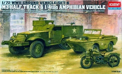 13408  техника и вооружение  M3 Half Track & 1/4ton Amphibian Vehicle  (1:72) 603550134081