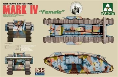 2009  техника и вооружение  WWI Heavy Battle tank Mark IV Female  (1:35) 4897051420118