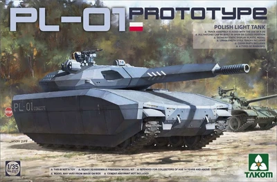 2127  техника и вооружение  PL-01 Prototype Polish light Tank  (1:35) 4897051421542
