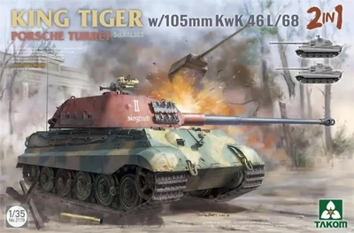 2178  техника и вооружение  Sd.Kfz.182 King Tiger Porsche turret w/105m KwK 46 L/68 2 in 1  (1:35) 4897051422860
