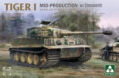 2198  техника и вооружение  Tiger I Mid-Production w/Zimmerit Ausf. E  (1:35) 2000002157977