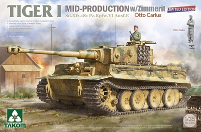 2200  техника и вооружение  Tiger I Mid Production w/zimmerit Otto Carius  (1:35) 2000002157991