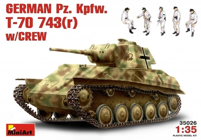 35026  техника и вооружение  GERMAN Pz. Kpfw. T-70 743(r) w/CREW   (1:35) 4820041100448
