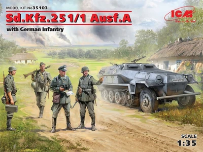 35103  техника и вооружение  БТР Sd.Kfz.251/1 Ausf.A with German infantry  (1:35) 2000000096797