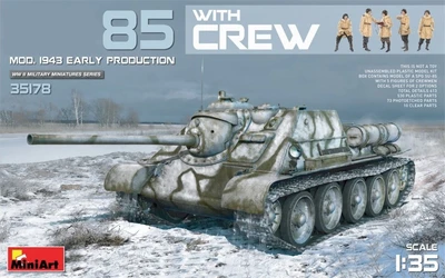 35178  техника и вооружение  САУ  85 Mod.1943 Early Production WITH CREW  (1:35) 4820183310415