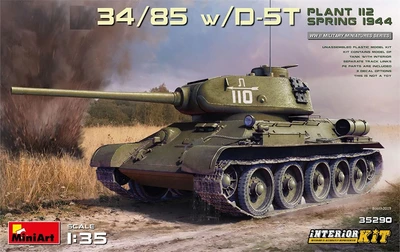 35290  техника и вооружение  Танк-34/85 w/D-5T. PLANT 112. SPRING 1944. INTERIOR KIT  (1:35) 4820183313171
