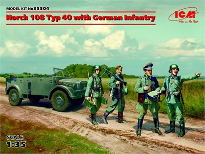 35504  техника и вооружение  Horch 108 typ 40 с пехотой   (1:35) 2000000079554