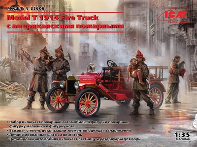 35606  техника и вооружение  Model T 1914 Fire Truck with Crew  (1:35) 4823044407965