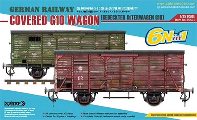 35A01  техника  и вооружение  German Railway Covered G10 Wagon (6N in 1)  (1:35) 4589913252684