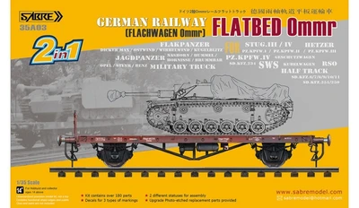 35A03-MW  техника  и вооружение  German Railway Flatbed Ommr (2 in 1) Metal Wheel Edition  (1:35) 2000002181767