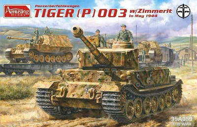 35A059  техника и вооружение  Panzerbefehlswagen Tiger (P) 003 w/Zimmerit in May 1944  (1:35) 6954248835594