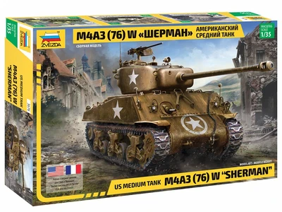 3676  техника и вооружение  Американский средний танк М4А3 (76) W «ШЕРМАН»  (1:35) 4600327036766