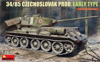 37085  техника и вооружение  Танк-34/85 CZECHOSLOVAK PROD. EARLY TYPE  (1:35) 4820183313492