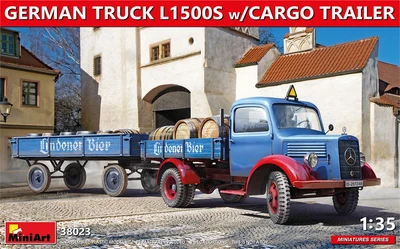 38023  техника и вооружение  GERMAN TRUCK L1500S w/CARGO TRAILER  (1:35) 4820183313805
