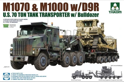 5002  техника и вооружение  M1070&M1000 Tank Transporter w/D9R Bulldozer  (1:72) 2000000184784