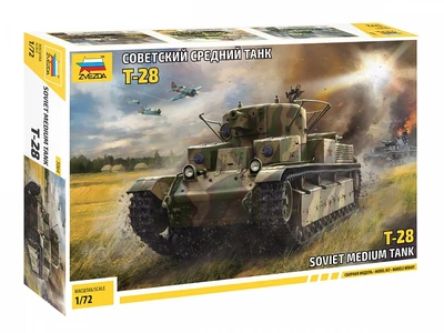 5064  техника и вооружение  Советский средний танк Т-28 (сборка с клеем)  (1:72) 4600327050649