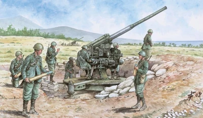 6122  техника и вооружение  ITALIAN 90/53 GUN with CREW  (1:72) 2000002092766