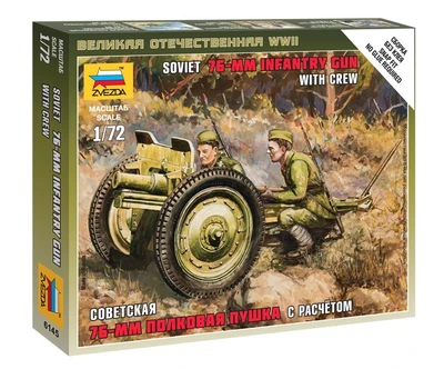 6145  техника и вооружение  Советская полковая пушка 76мм (1:72) 4600327061454