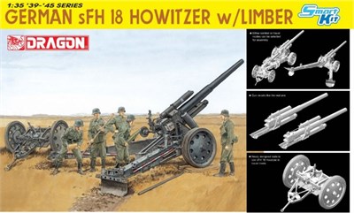 6392  техника и вооружение  German sFH18 Howitzer w/Limber  (1:35) 89195863928