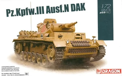 7634  техника и вооружение  Pz.III Ausf.N DAK  (1:72) 2000002125112