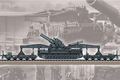 82961  техника и вооружение  German KARL-Geraet 040/041 on Railway Transport Carrier  (1:72) 6939319229618