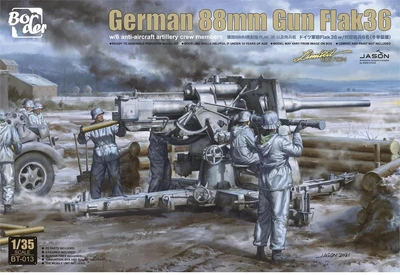 BT-013  техника и вооружение  German 88mm Gun Flak36 w/6 antiaircraft artillery crew members  (1:35) 6971995748069