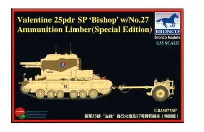 CB35077SP  техника и вооружение  Valentine 25pdr SP 'Bishop' w/No.27 Ammu Limber (Spec Edit)  (1:35) 4544032690182