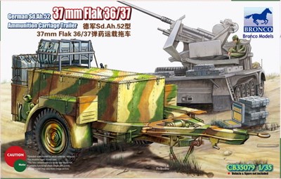 CB35079  техника и вооружение  Sd.Ah.52 3.7cm Flak 36/37 Ammunition Carriage Trailer  (1:35) 4544032679910